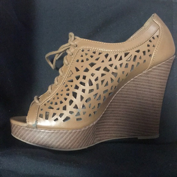 Sbicca  Faux Leather Lace Up Wedges - Picture 2 of 8
